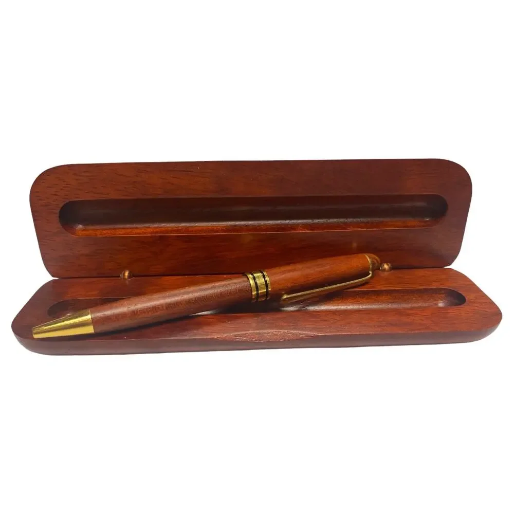 FedEx Appreciation Rosewood Ball Point Pen in Wood Box Vintage MIB - A468